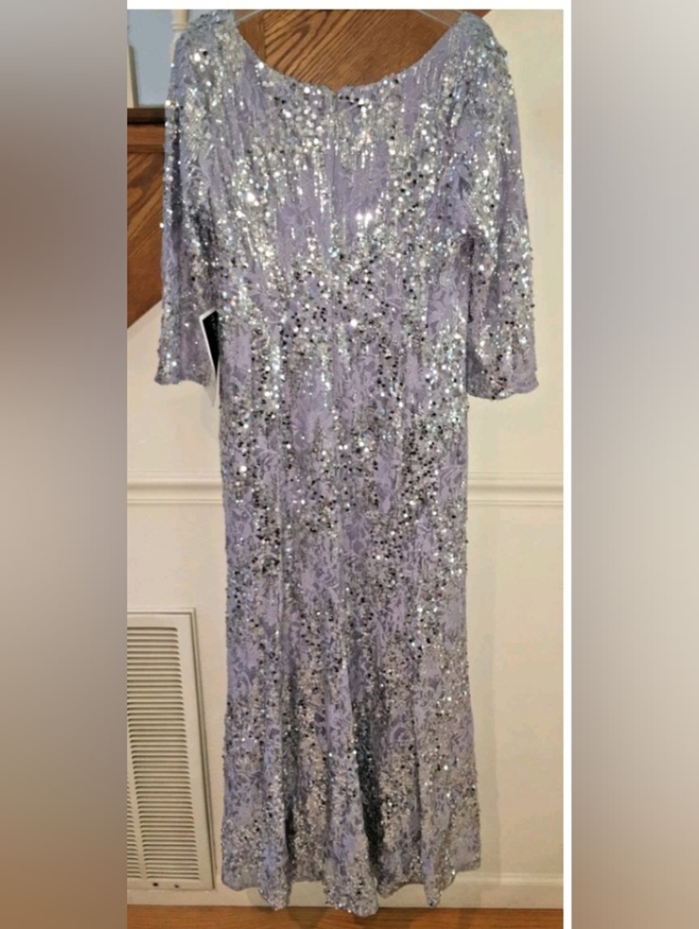 Elegant Lavender Sequin Evening Dress